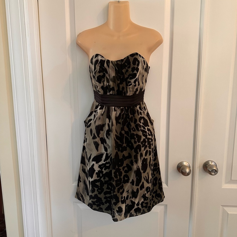 Kensie Strapless Leopard‎ Print Dress